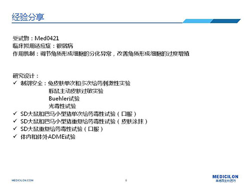 巴馬小型豬經(jīng)皮涂抹給予Med0421軟膏，四周恢復(fù)、四周重復(fù)給藥毒性試驗(yàn)研究